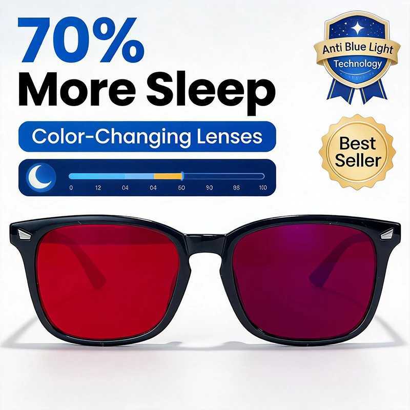Blue Light Blocking Glasses Men Women 2026 Luxury Brand Read Sleep Red Lens Computer Gaming Eyeglasses Change Color Sunglasses D260326