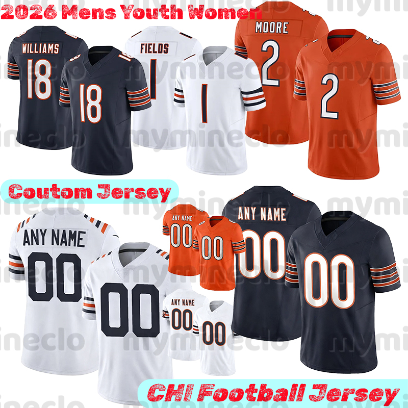 Chicagocity Bearsjersey Caleb Williams DJ Moore Rome Odunze Cole Kmet D'Andre Swift Montez Sweat Brian Urlacher Taylor Monangai Loveland BearsS Football Jerseys