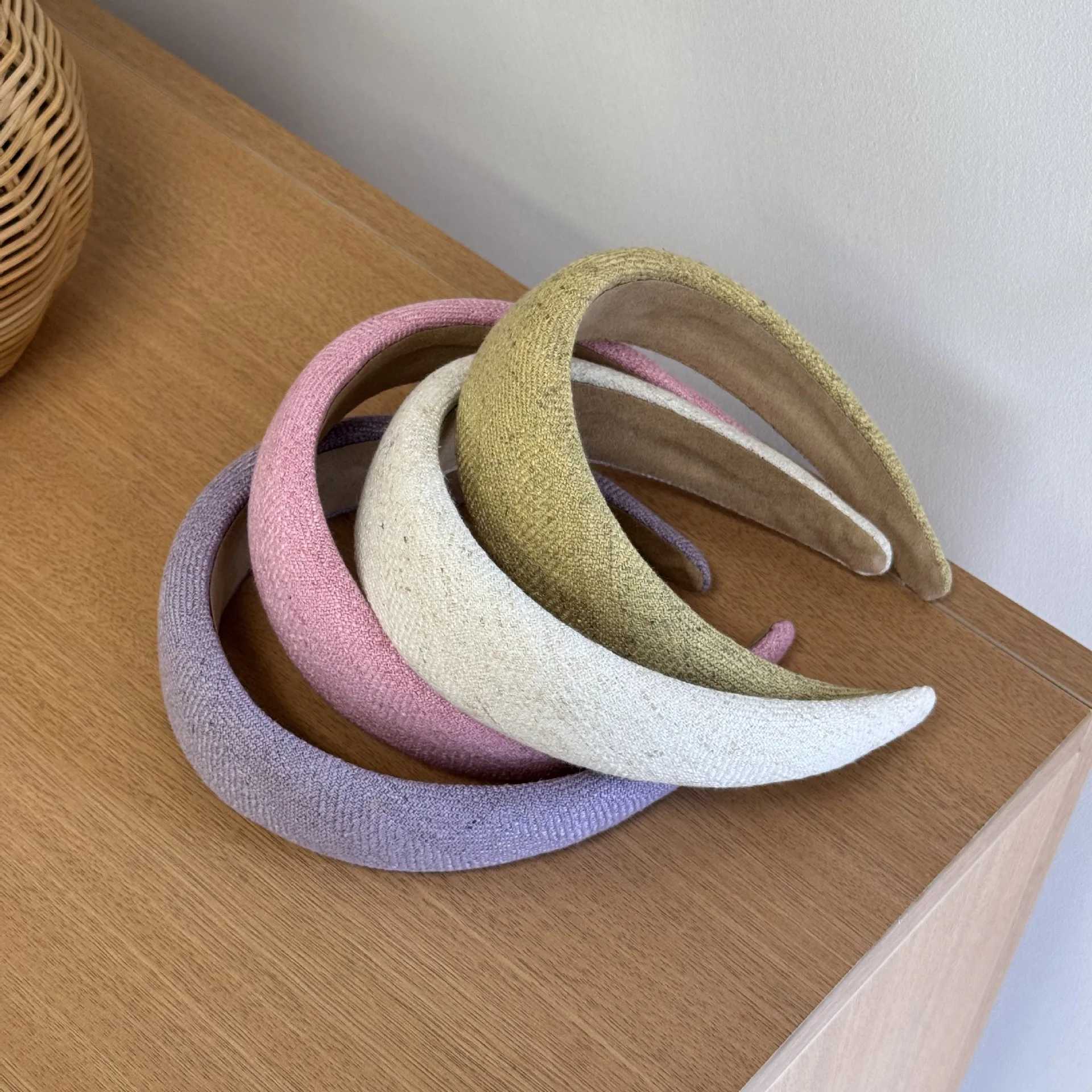 2025 Spring Summer Wide Headband Korean Volumizing Hair Band for High Crown Non-Slip Headwrap Elegant Daily Hair Accessories D260326