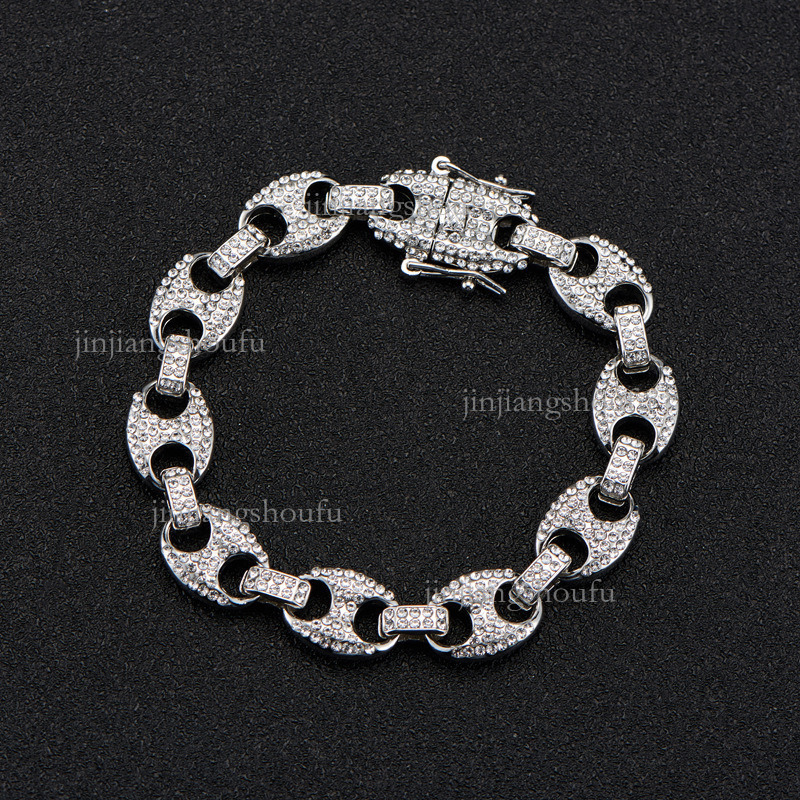 2026 Designer Men's Cuban Chain Luxury Men's Jewelry Accessories Fashion Hip Hop 13mm Pig Nose Necklace Essential Street Alloy Diamond Stain