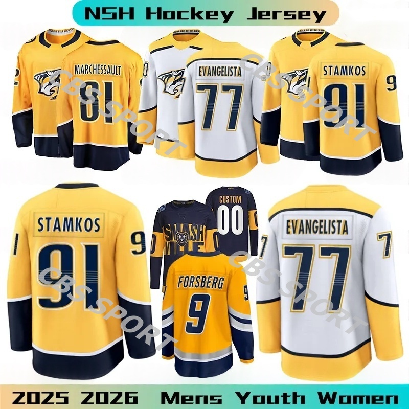 91 Steven Stamkos nashville hockey jersey predator jersey 59 Roman Josi Ryan O'Reilly Filip Forsberg Juuse Saros Martin Matthew Wood Jonathan Marchessault jersey