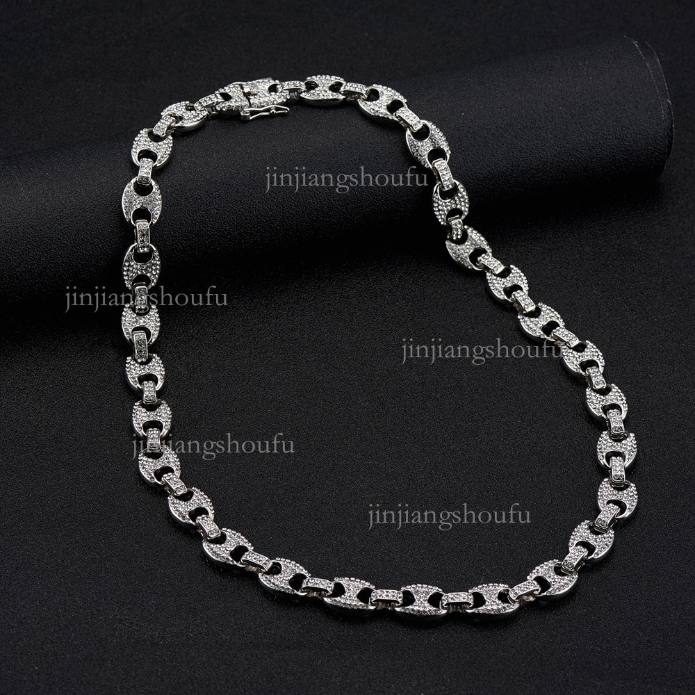 2026 Designer Men's Cuban Chain Luxury Men's Jewelry Accessories Fashion Hip Hop 13mm Pig Nose Necklace Essential Street Alloy Diamond Stain