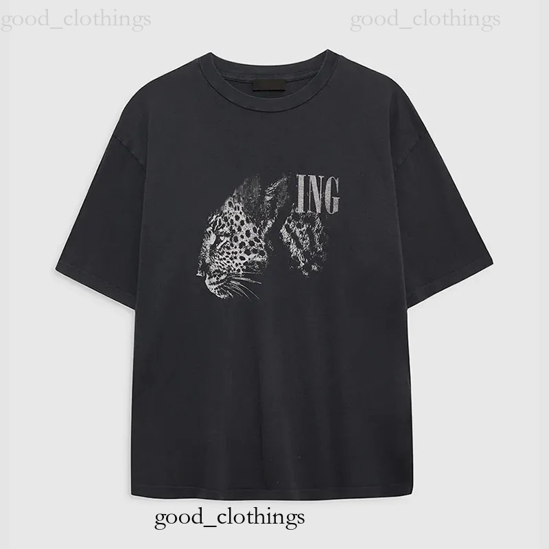 Printed Vintage anine T Shirts Stir-fry Color Washed Tees Short-sleeved T-shirts Women Designer Summer Polo Tops Loose Tee 177