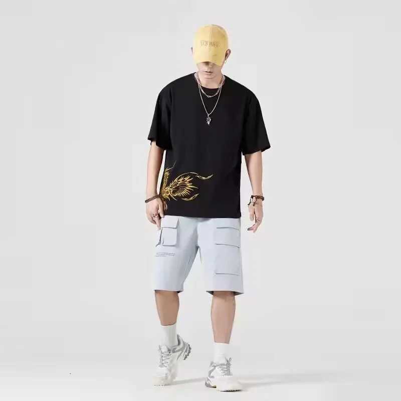 Lovers Embroidered Phenix Summer T-shirt 2025 New Men Cotton T Shirt Students Casual Tee Short Sleeves Top Loose T-shirt 4XL C260326