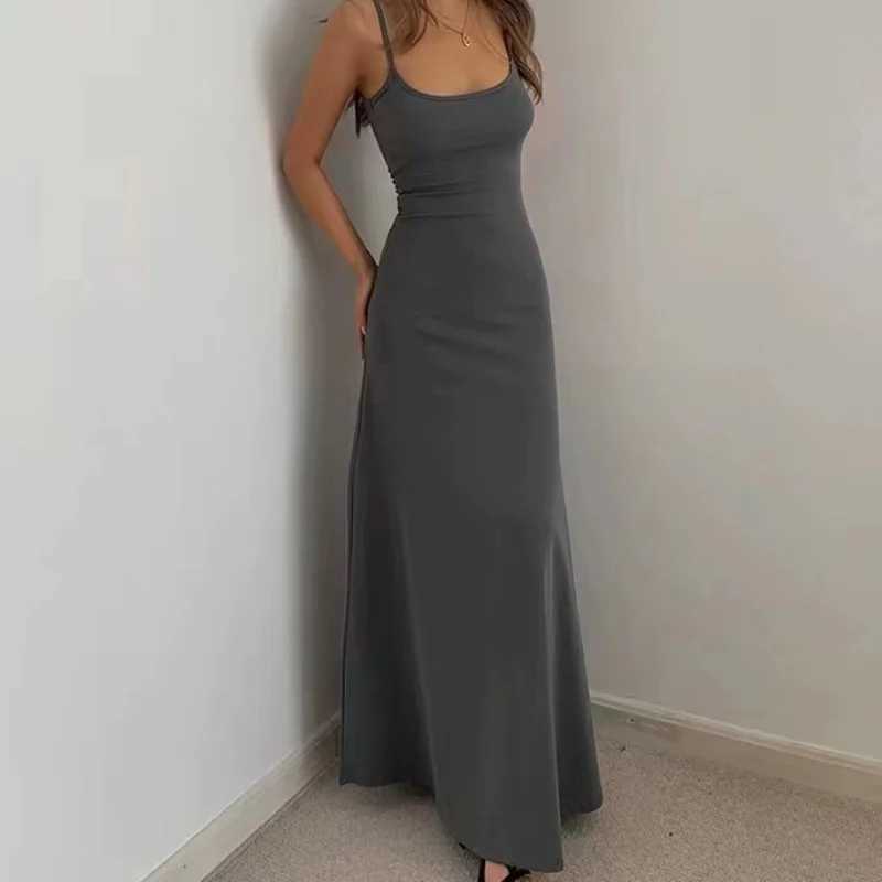 Woman Spring Summer Style Bodycon Dress Female Sexy Sleeveless Spaghetti Strap Split Sheath Dress Vestidos M260326