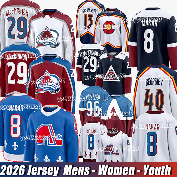 colorado Avalanches jersey #29 Nathan MacKinnon #8 Cale Makar #92 Gabriel Landeskog Hockey Jerseys colorado avalance jersey 2026