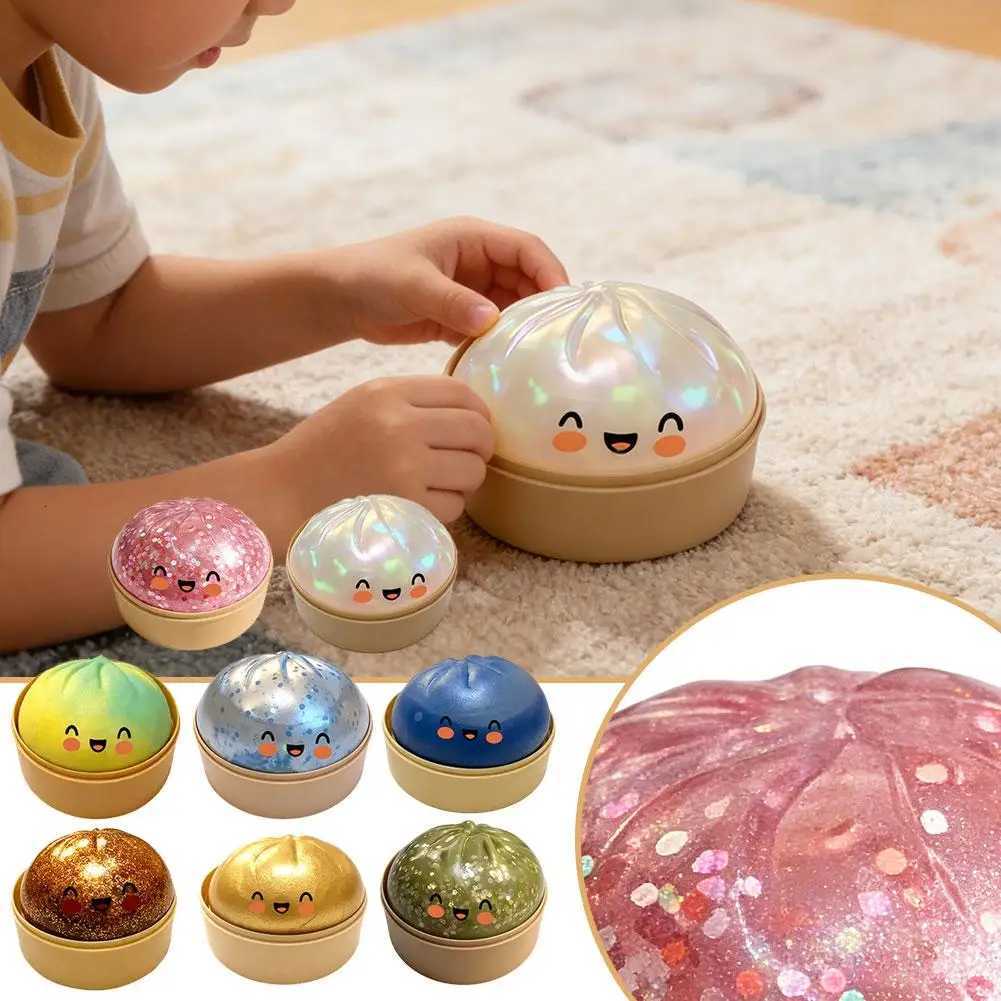 Giant Squishies Dumpling Bun Toy Slow Rising Glitter Dumpling Stress Ball Stress Relief Fidget Toy for Home Office Travel Z260326