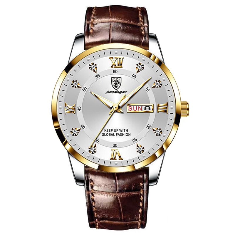 New Waterproof And Luminous Double-calendar Men's Wristwatch - Ultra-thin Quartz Wristwatch - Designer Watch - Luxurious And Fashionable Business