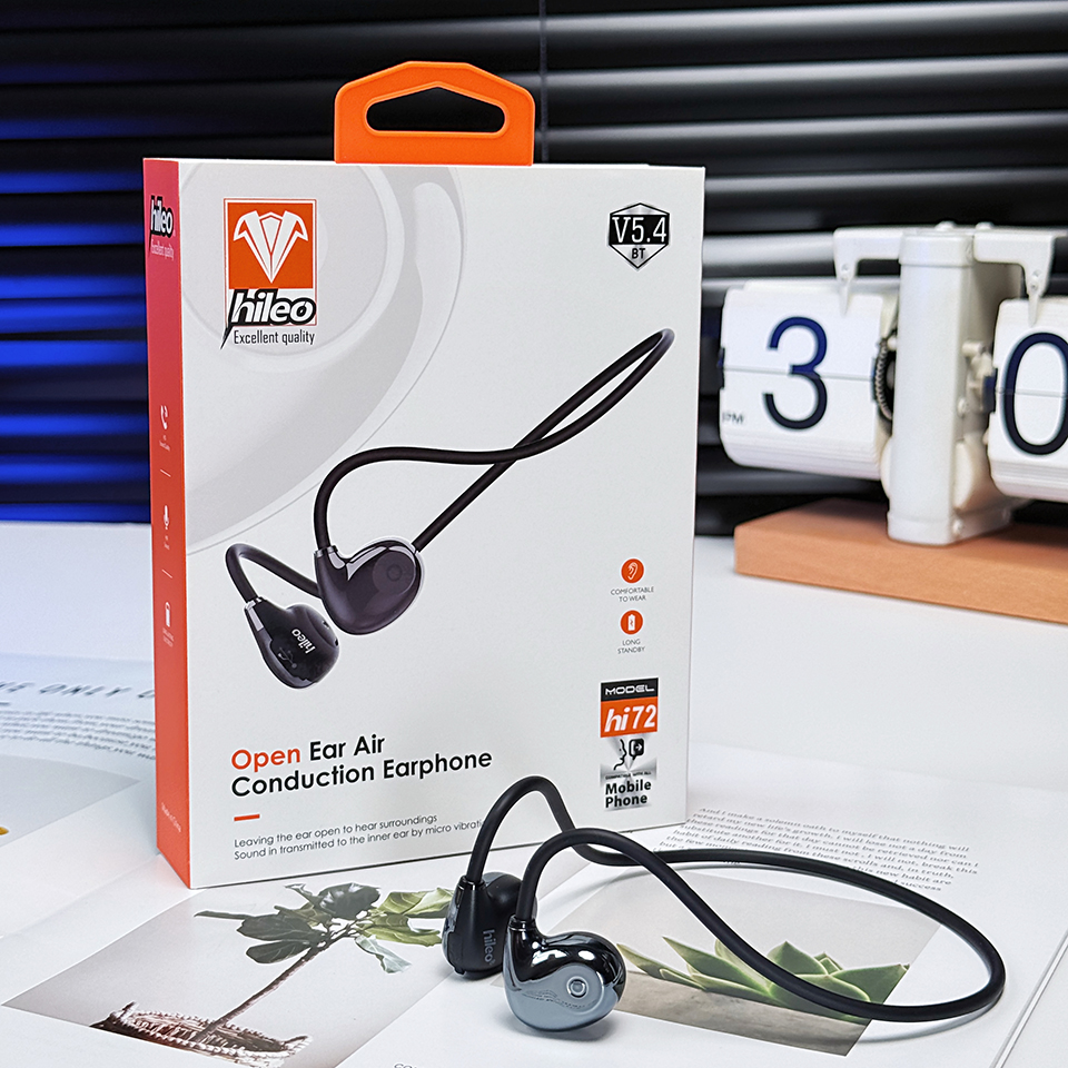 hi72 Open Ear Bluetooth Headset Lightweight Sport Wireless Headphones IPX5 Waterproof ENC Noise Cancelling Earbuds for iPhone 17 16 15 Samsung