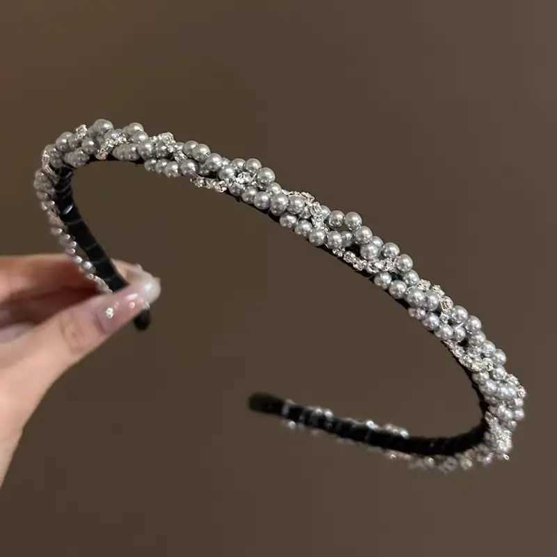 High-End Luxury Headband for Women Hair Clip Hair Accessory Faux Pearl Daily Wear D260326