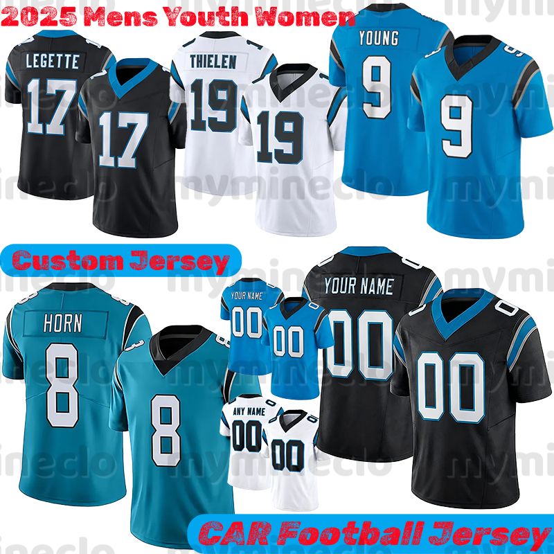 Carolinacity PanthersS jersey 5 Rico Dowdle 9 Bryce Young 4 McMillan Hubbard 17 Xavier Legette Coker Horn Brooks Brown Wonnum Wallace Jackson Lewis football jerseys