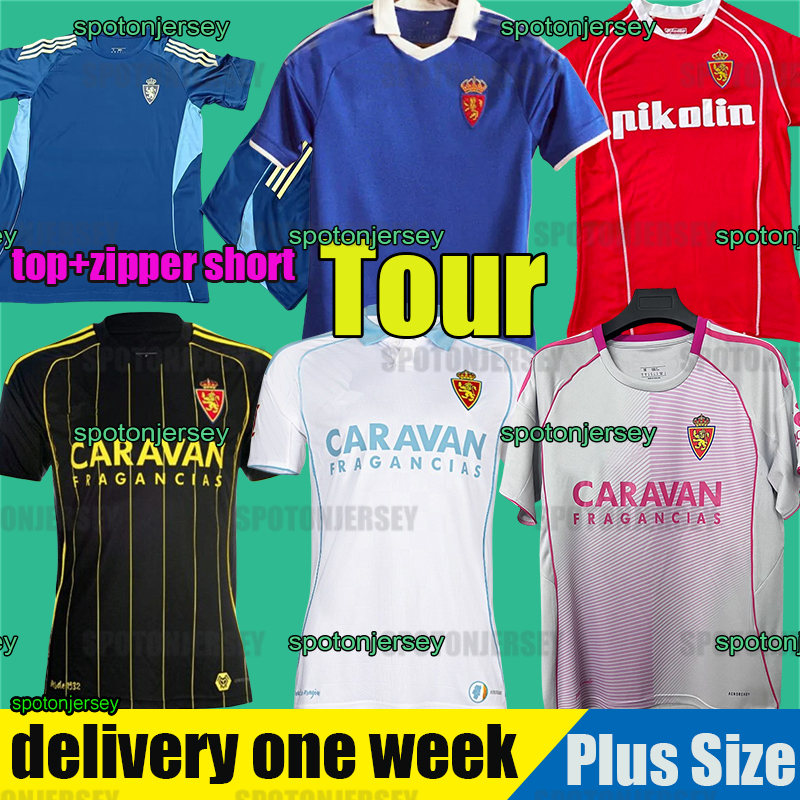 25 26 Soccer Jerseys Real Zaragoza RATON Mens 2025 2026 NARVAEZ ZAPATER BERMEJO FRANCHO Home Short Sleeve Football Shirts Adult Uniforms Men kids kit