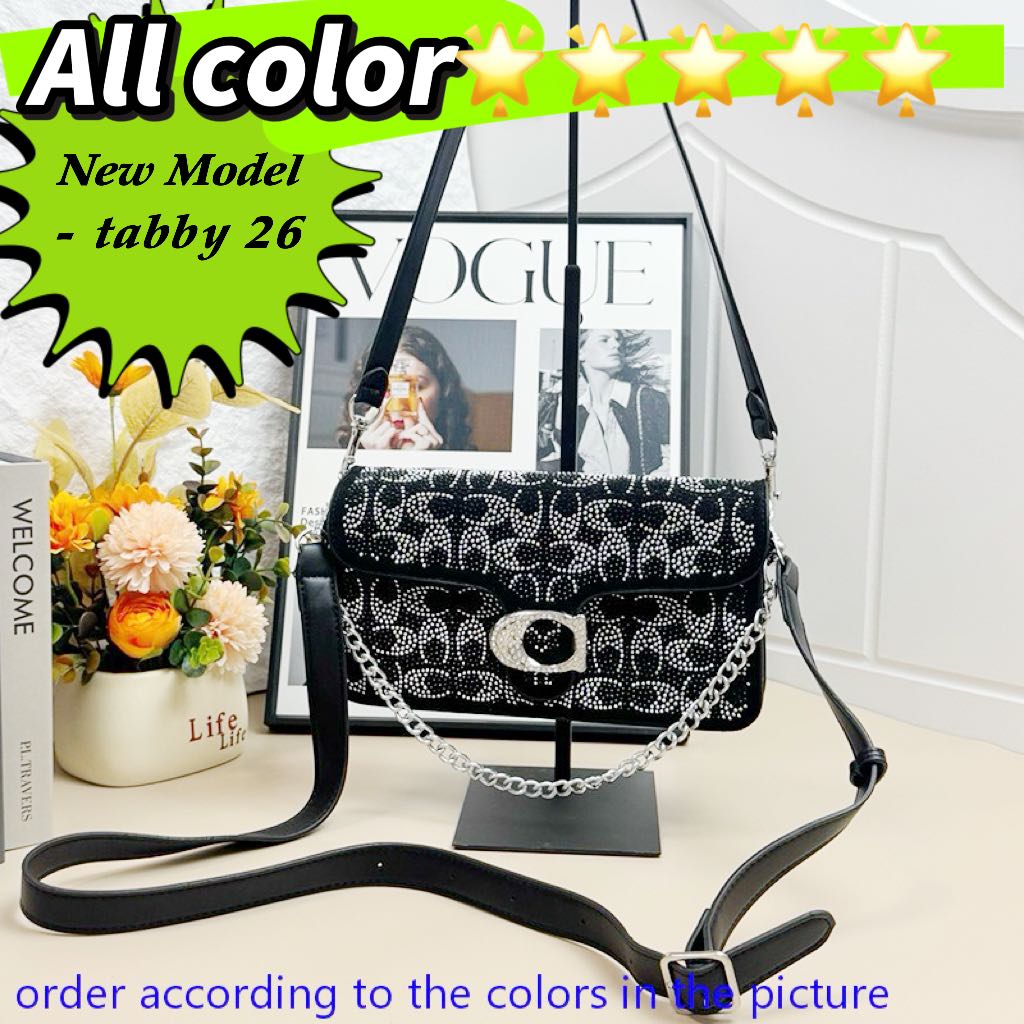 1:1bag with right logo 12a top quality designer bag teri shoulder bag tabby 26 bag crossbody bag handbag fashion chain leather luxury bag women's bag designercoach bag