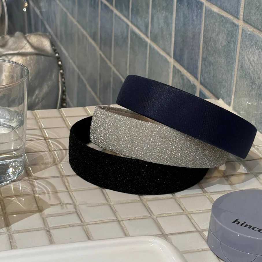 2pc Korean Good Quality Wide Solid Headband Minimalist and Versatile Blue Fashion Hair Bands Women Girls Hair Accessories D260326