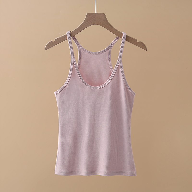 Women Cropped Top Tank Top Anagram Regular Cropped Cotton Jersey Camis Female Femme Knits Tees Designer Embroidery Knitted Sport Breathable Vest Tops