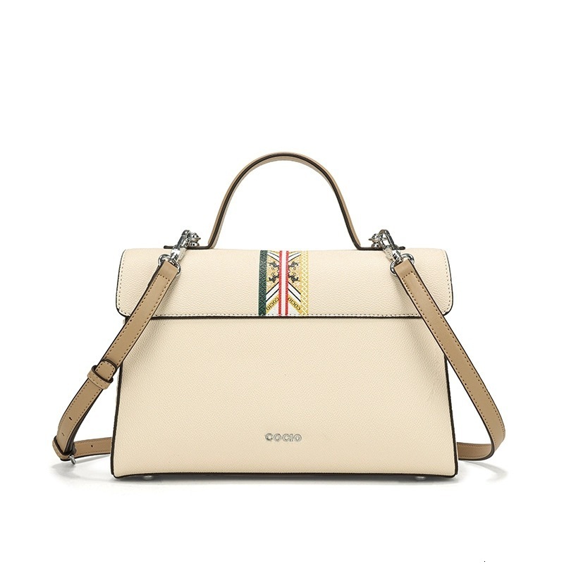 COCIO New Colorful White Series Handheld Messenger Bag Niche Design Single Shoulder Handbag Cross-Border Hot-Selling Model