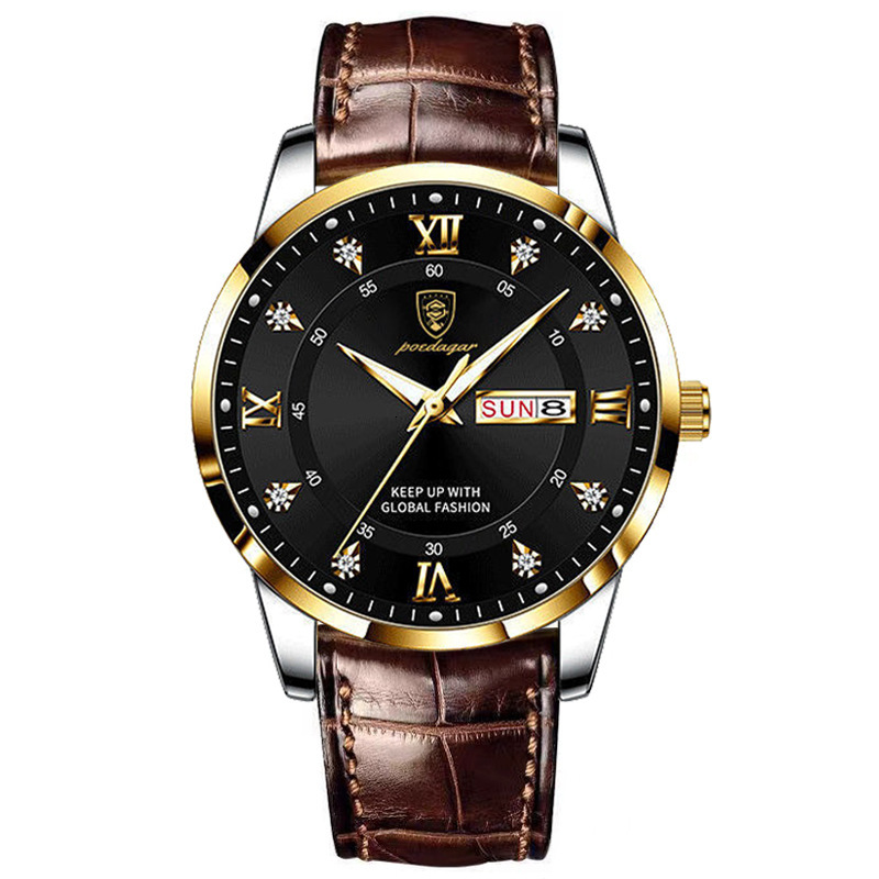 New Waterproof And Luminous Double-calendar Men's Wristwatch - Ultra-thin Quartz Wristwatch - Designer Watch - Luxurious And Fashionable Business