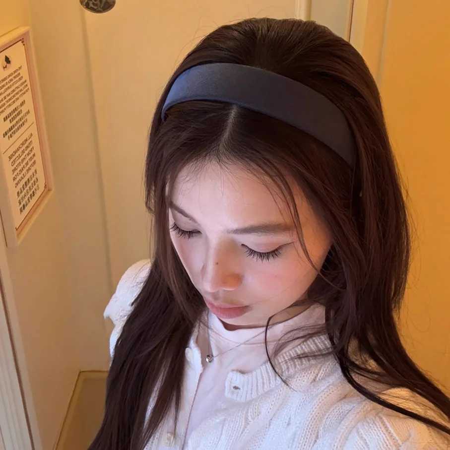 2pc Korean Good Quality Wide Solid Headband Minimalist and Versatile Blue Fashion Hair Bands Women Girls Hair Accessories D260326