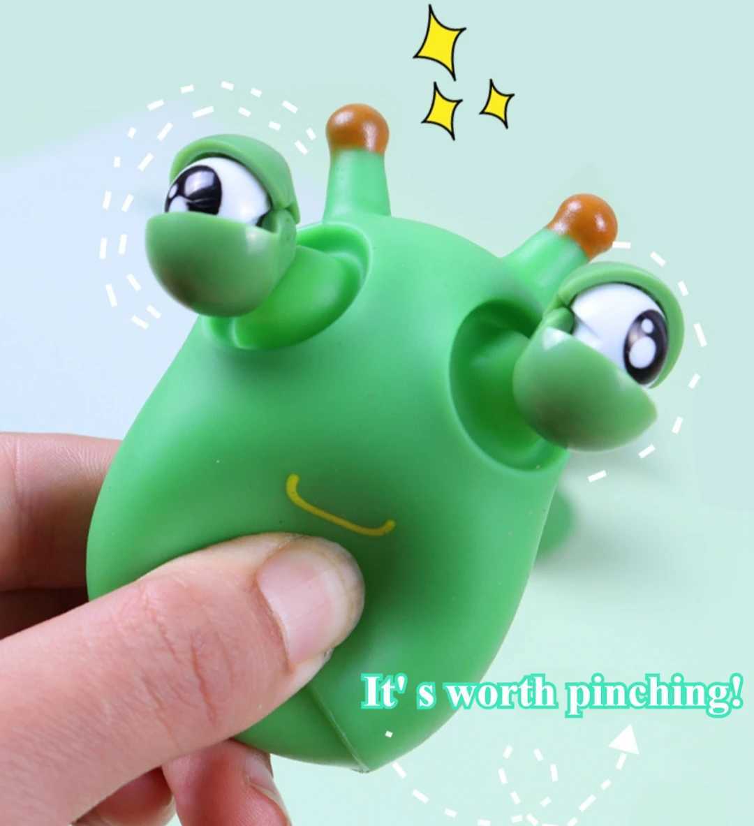 Children Adult Pressure Squeeze Eyes Dragon Green Insect Pet Pink Pig Pinch Exhaust To Relieve Emotional Toys H260326