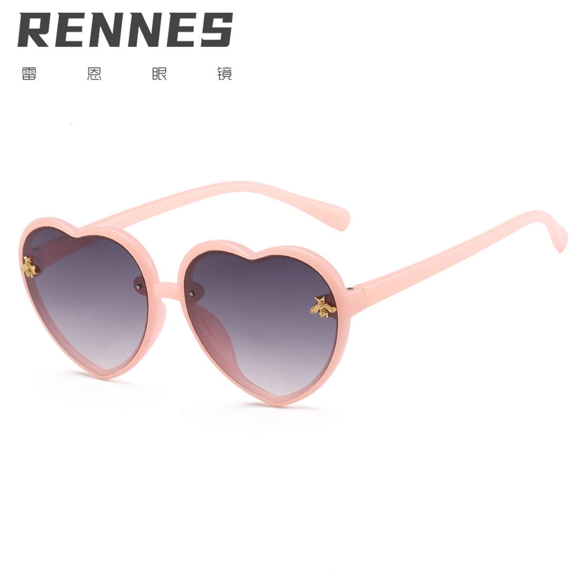 Luxury Brand Designer Sunglasses Rayon New Korean Retro Heart Frame Little Bee Personalized Children's Sunglasses Fashion Children's Sunglas