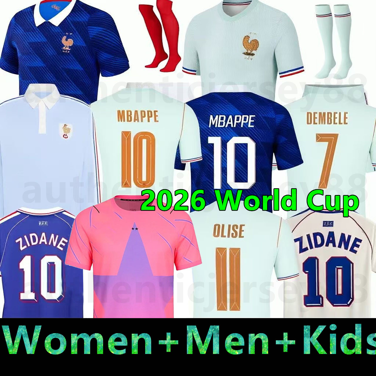 maillot france 2026 world cup French Soccer Jerseys 26 27 MBAPPE jersey DEMBELE national team Olise Kids retro Football tops Shirt de foot ZIDANE HENRY vintage