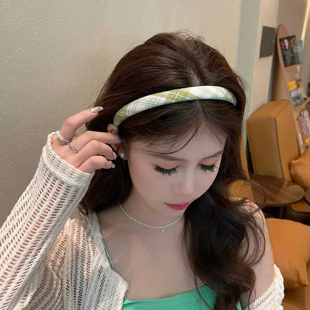 2pc European and American Retro Solid Plaid Headband Hair Bands Hairband Hoop for Women Girls Holiday Korean Hair Accessories D260326