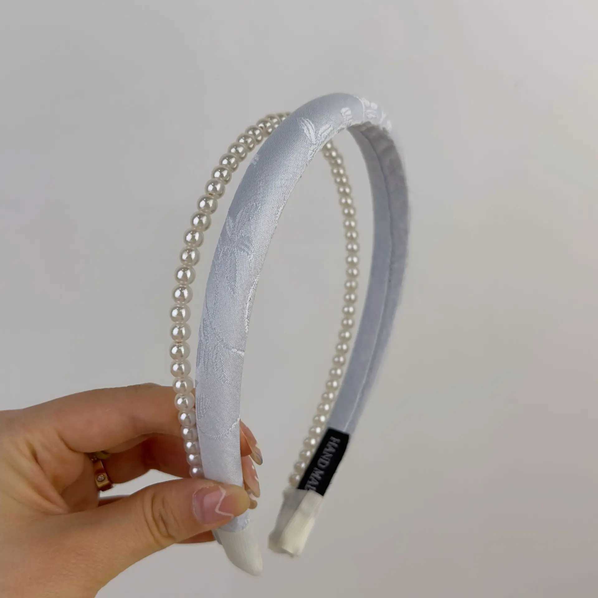 Silver Diamond Butterfly Pearl Women Headband 2024 Spring Summer Blue Romantic Butterfly Elf Head Band Princess Hair Accessory D260326