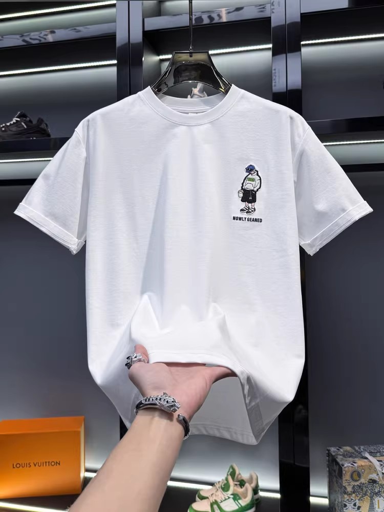 2026 Summer New Arrivals Men's Premium American Letter Graphic T-Shirts | Trendy Oversized European-Style Crew Neck Short Sleeve Tops