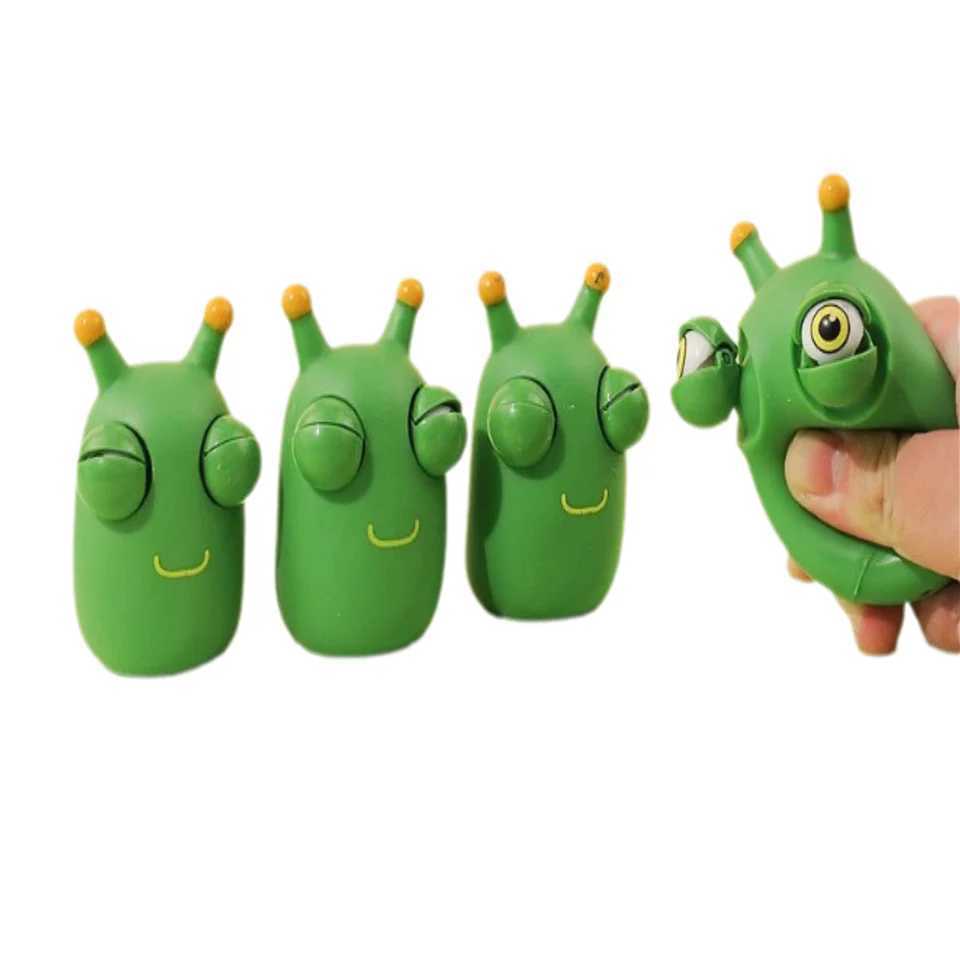 Creative Funny Eyeball Burst Squeeze Toy Green Eye Caterpillar Pinch Toys Adult Kids Stress Relief Fidget Toy Panda Doll Toy H260326