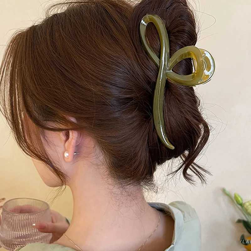 Elegant Jelly Color Bow Hair Claw For Women Girls Sweet Hair Ornament Back Headband Hair Clips Hairpin Fashion Hair Accessories H260326