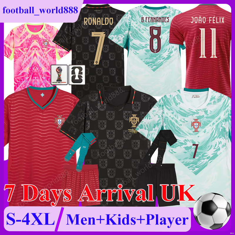 4XL Portugal national football team 2026 World Cup Soccer Jerseys RONALDO JOAO FELIX B.FERNANDES 26 27 Football Shirts JOAO NEVES football kit Men Kids Kit Socks Sets