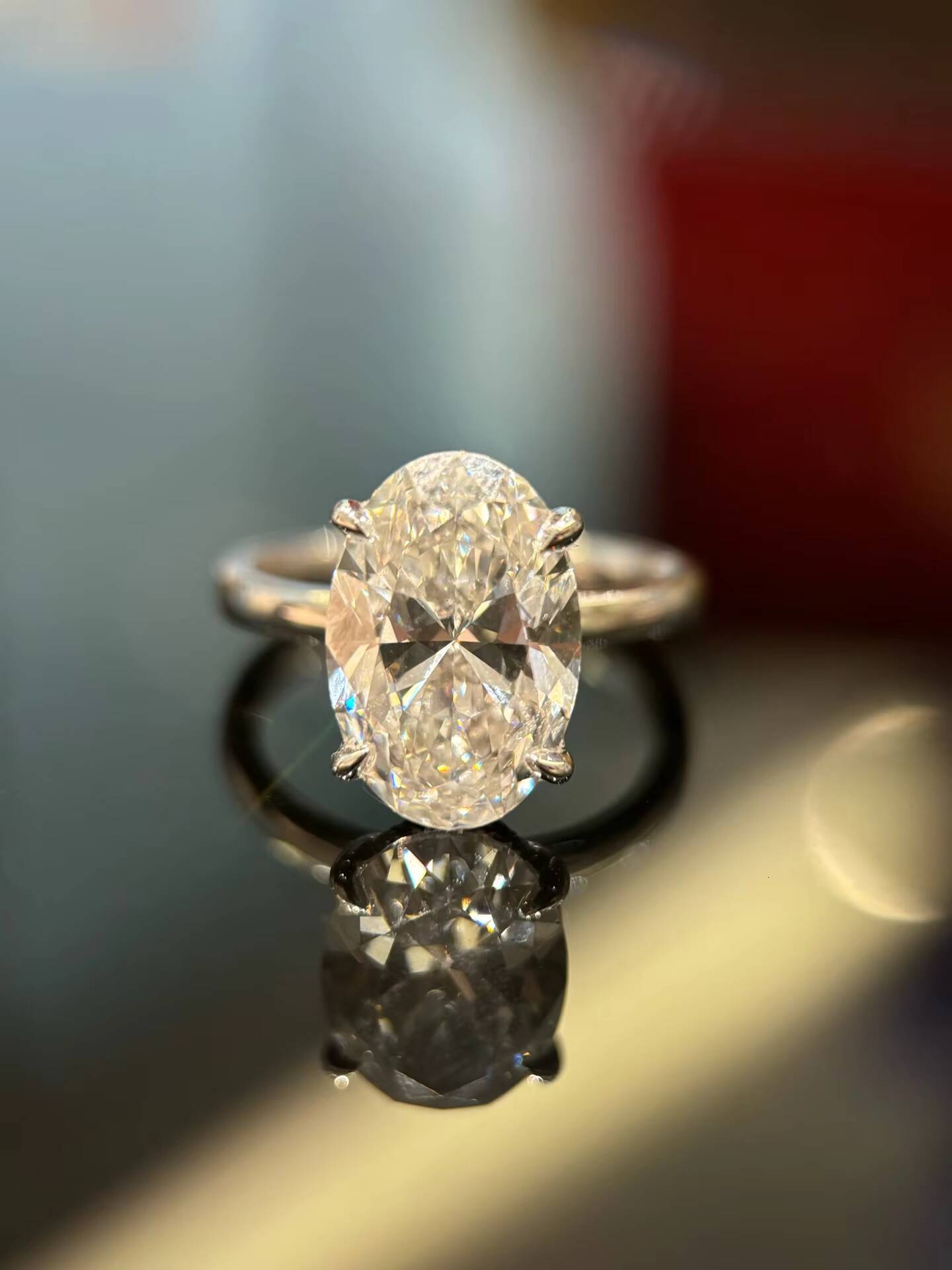 IGI Diamond Ring Custom Fine Ring Jewelry 5ct E VS Oval Cut Lab Grown Diamond Wedding Engagement Ring for Women