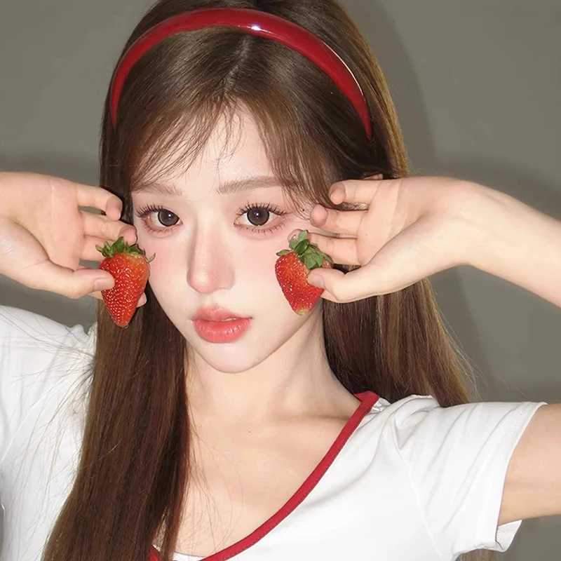 Korean Style Classic All-match Wine Red Hair Band Red Thin Headband Vintage Fashion Hair Hoops For Women Girls Hair Accessories D260326