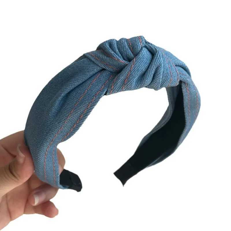 Cowboy Korean style Headband hair woman fabric twisted headbands hair accessories simple hair bands girls hoop cute hair clips D260326