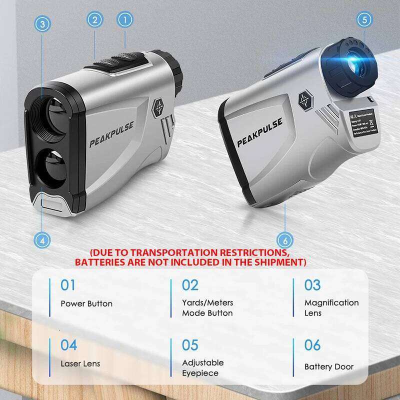 Hunting Range Finder 650 Yards Laser Distance Meter 6X Magnification with Vibration Angle Height Speed Measuring Tool for 26H0326