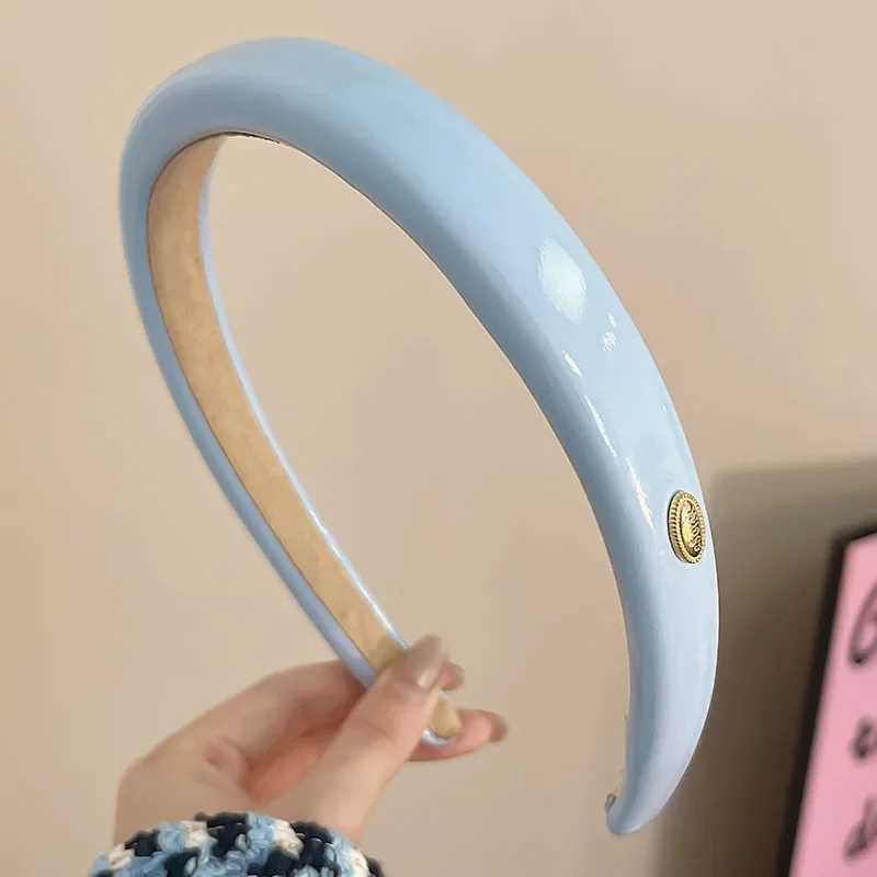 Candy Color Pu Leather Headband For Women Elegant Outing Wash Face Headband Fashion Girl Hair Accessories D260326