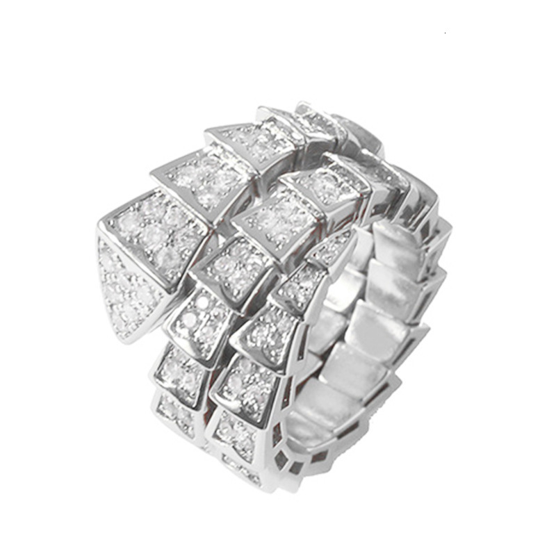 luxury rings designer open with diamonds moissanite ring for womens engagement wedding ring luxe jewelry , snake-shaped, bold and trendy, elastic trip