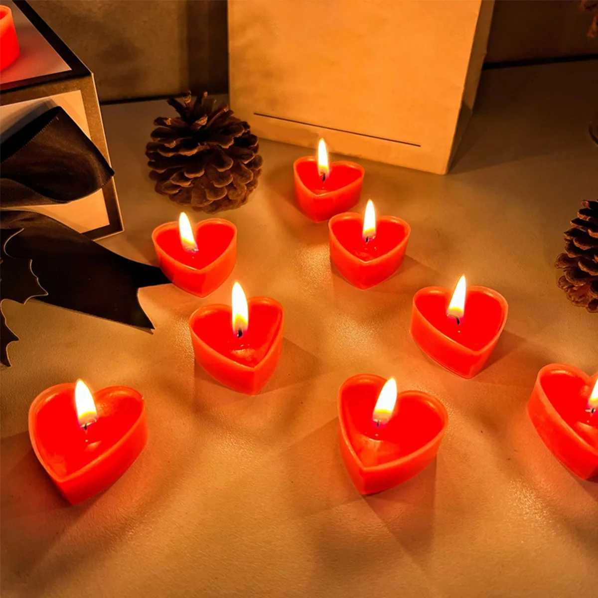 9 Pcs Heart-shaped Scented Candles For Proposing Birthdays Weddings Birthdays And Candlelight Dinners H260326