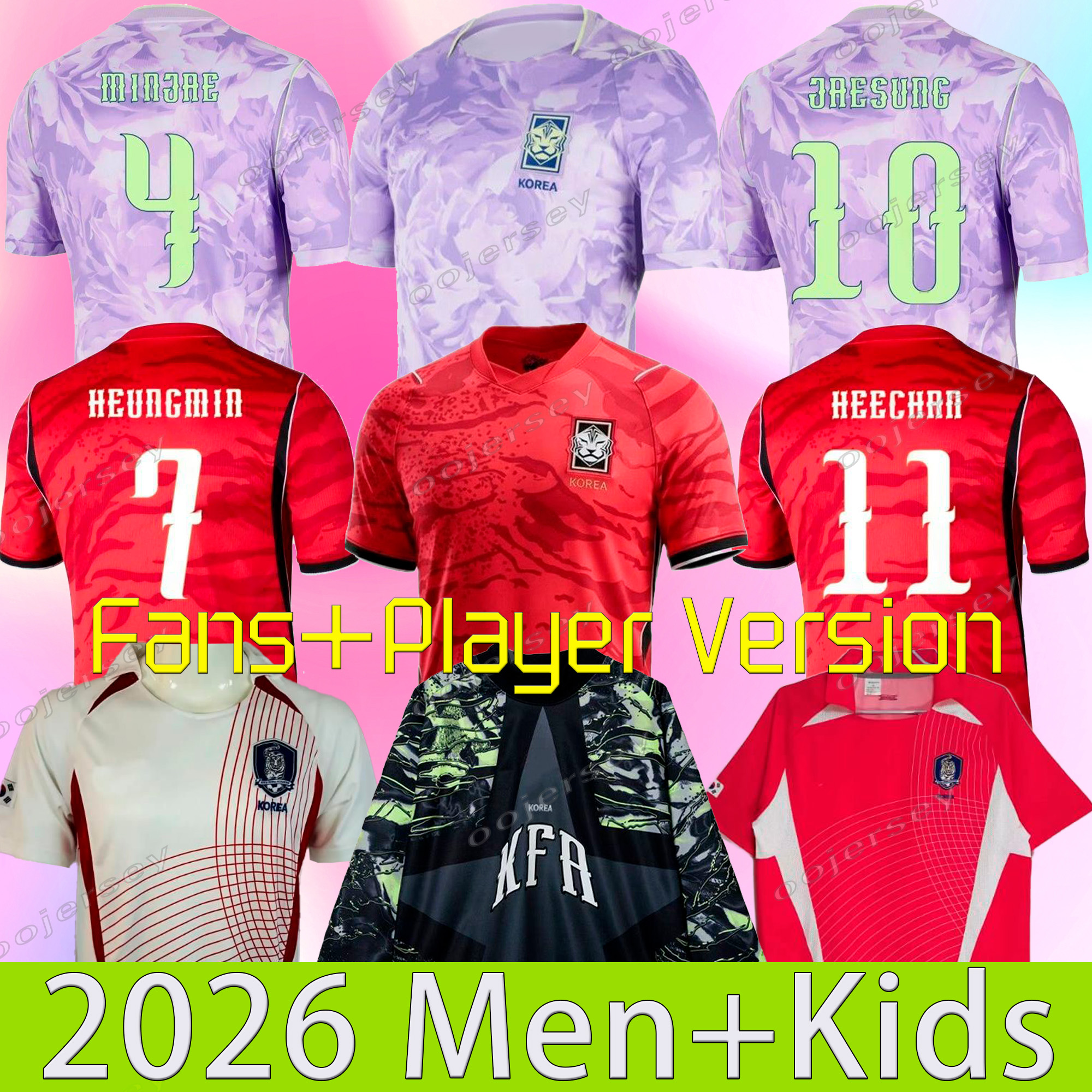 South Korea 26 27 soccer jerseys MEN KIDS KIT WOMEN H M SON JINSU MINJAE national team HWANG LEE 2026 2027 fans player version football shirts korea world cup 2002ersey
