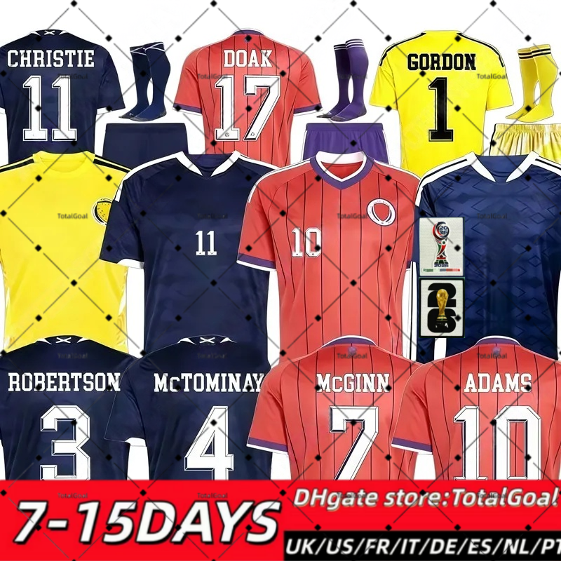 TOP 2026 scotland football shirt Soccer Jerseys ROBERTSON McGINN McTominay McGREGOR SHANKLAND MCGREGOR Home maillot TIERNEY men kids kits sets goalkeeper unifrom