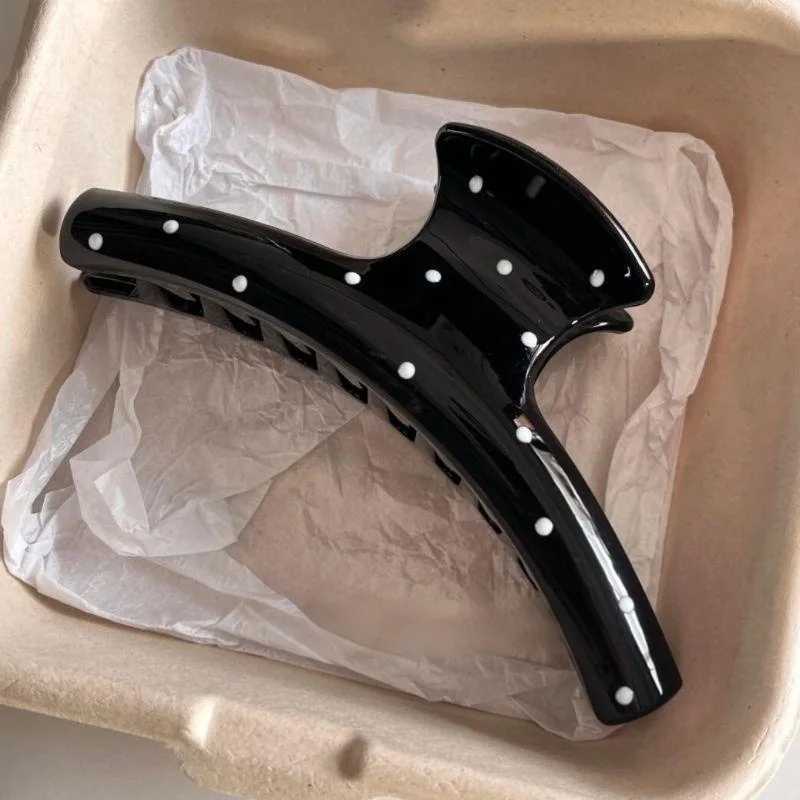 2Pcs Vintage Large Leopard Print Polka Point Arc Hair Claw Clip Elegant Ponytail Clip Hairpin Hairgirp Autumn Winter headwear H260326