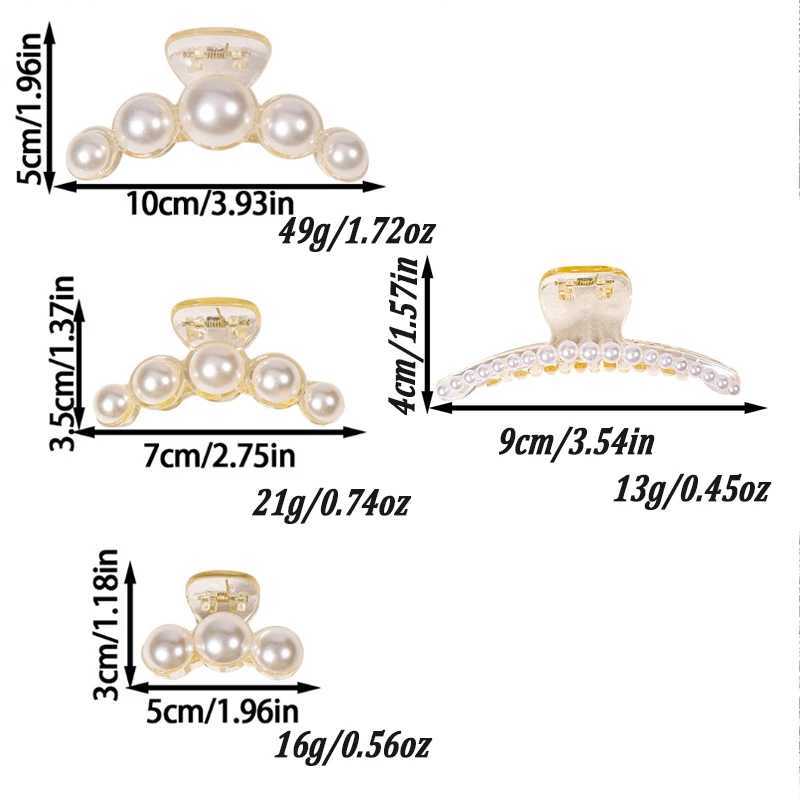 Simple Temperament Pearl Hair Clip for Woman Korean Style Shark Clip Fashion Girls Ponytail Clip H260326