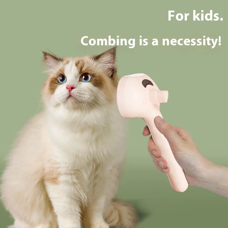 Dog Comb Pet Steam Massage Brush Safe Round Head Soft Teeth Spray Hair Removal Comb for Dog Universal for Cats Dogs Accessories 260317