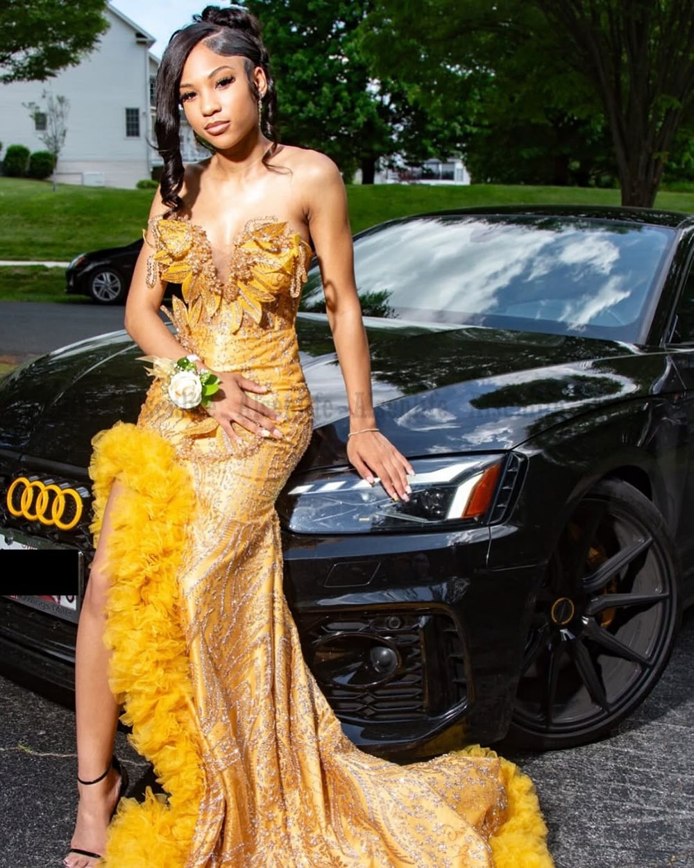 Yellow Prom Dresses 2026 Birthday Party Dress Crystal Beading African Long Mermaid Evening Gowns Customized