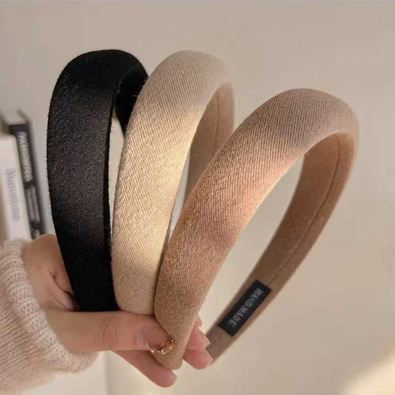 Wild Solid Color Sponge Headband for Women Fashion Girl Wash Face Wide Edge Simple Hair Band D260326