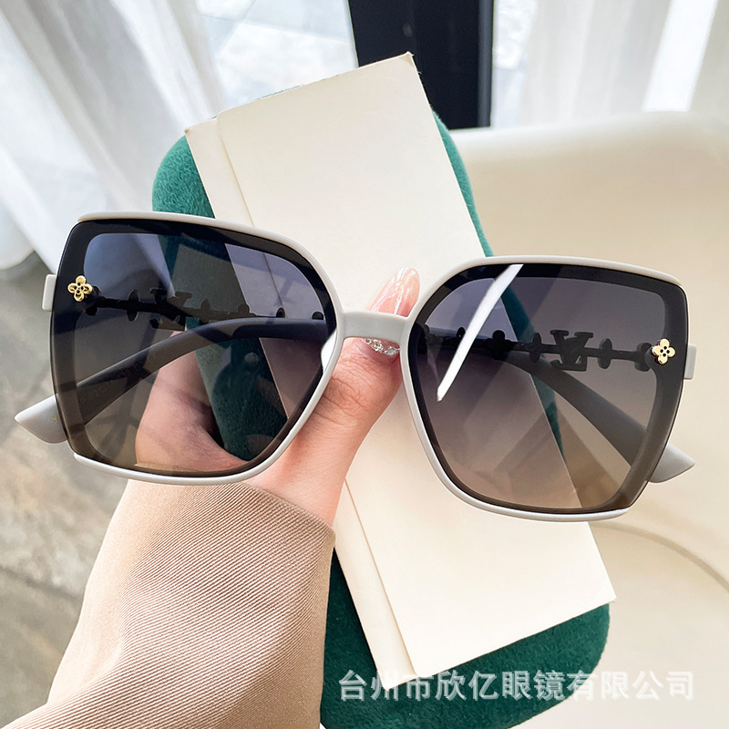 Luxury Brand Designer Sunglasses 2025 New Letter Chain Leg Light Luxury Style High-End Women's Polarized Sunglasses Tiktok Internet Celebrity Sun