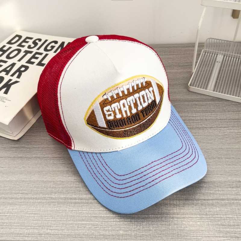 Unisex Baseball Classic STATION Letter Pattern Mesh Cap Men And Women Breathable Streetwear Summer Trucker Hat Y260304
