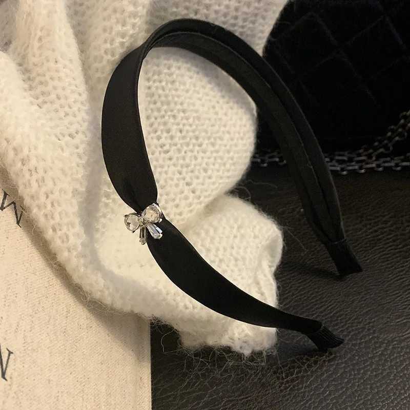 Rhinestone Bow Satin Premium Headband Korean Textured Headband Simple Versatile Hairhoop Hair Accessories New D260326