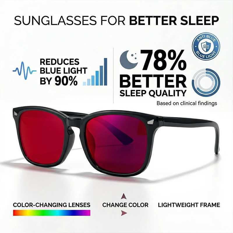 Blue Light Blocking Glasses Men Women 2026 Luxury Brand Read Sleep Red Lens Computer Gaming Eyeglasses Change Color Sunglasses D260326