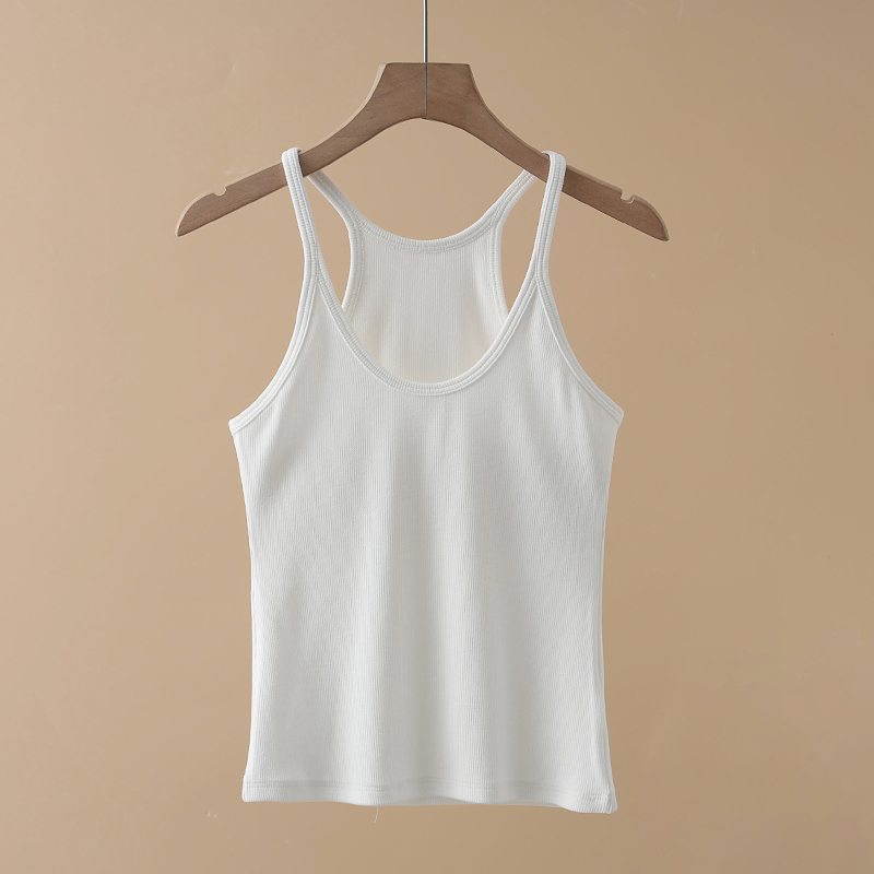 Women Cropped Top Tank Top Anagram Regular Cropped Cotton Jersey Camis Female Femme Knits Tees Designer Embroidery Knitted Sport Breathable Vest Tops